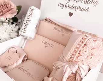 Bridesmaid Gift Box Pre Filled Bridal Party Gift Set Bridesmaid Robe gift set, mother of the bride maid of honour flower girl thank you gift