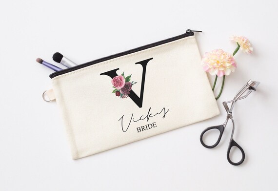 personalised bride makeup bag