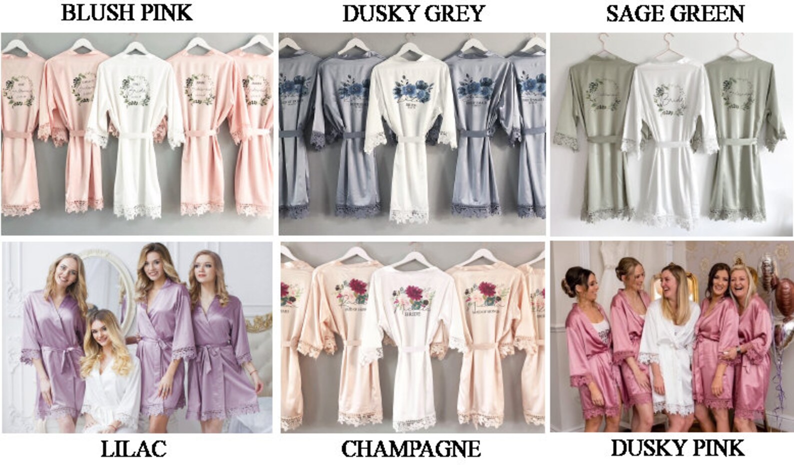 Wedding Dressing Gown and Slipper Matching Set Bridal Robes Etsy UK