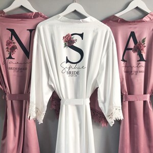 floral bridesmaid dressing gowns