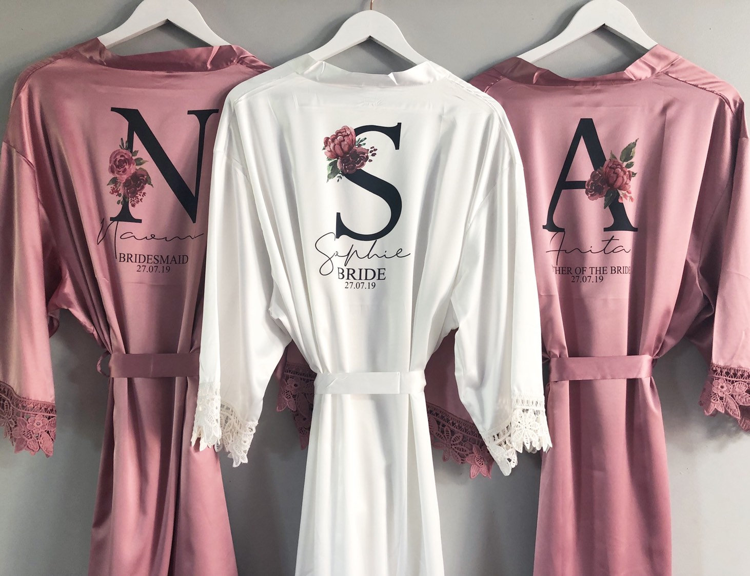 Floral Bridesmaid Robe Personalised ...