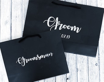 EXTRA LARGE personalised groom gift bag, groomsman gift, usher gift bag, father of the bride gift, bridesmaid gift bag