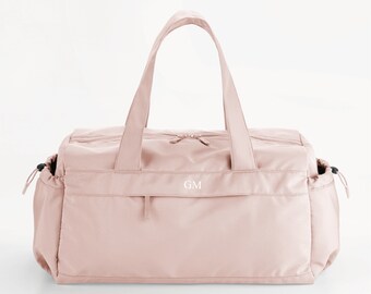 Sac de sport personnalisé pour studio de danse Pilates, sac noir rose vert sauge, bagage à main, sac de sport de studio de yoga, sac de week-end ou de nuit