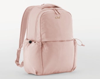 Personalisierter Rucksack für Frauen, personalisierter Rucksack, rosa salbeigrüner oder schwarzer Alltagsrucksack, Pastellrucksack, Geburtstagsgeschenk für sie