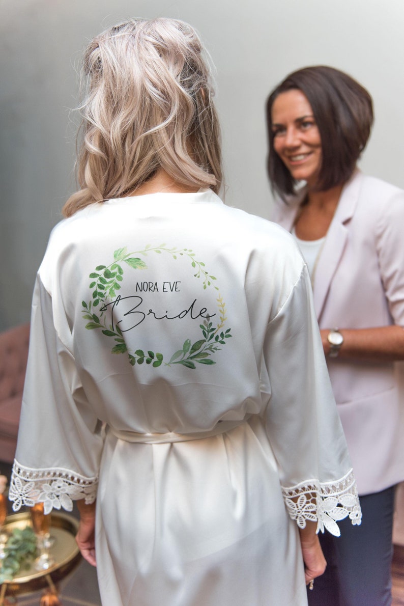 Personalised Bridesmaid robes Wedding Dressing Gown foliage Etsy