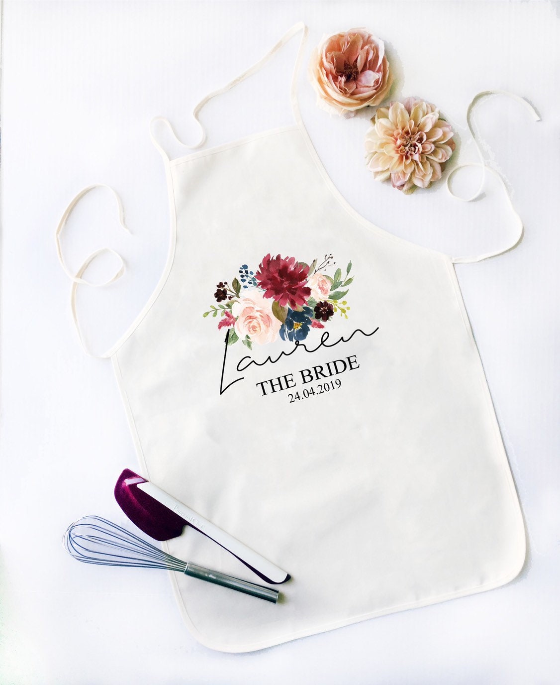 Wedding Apron, Bride Apron, Wedding Cover Up, Personalised Apron, Coo…