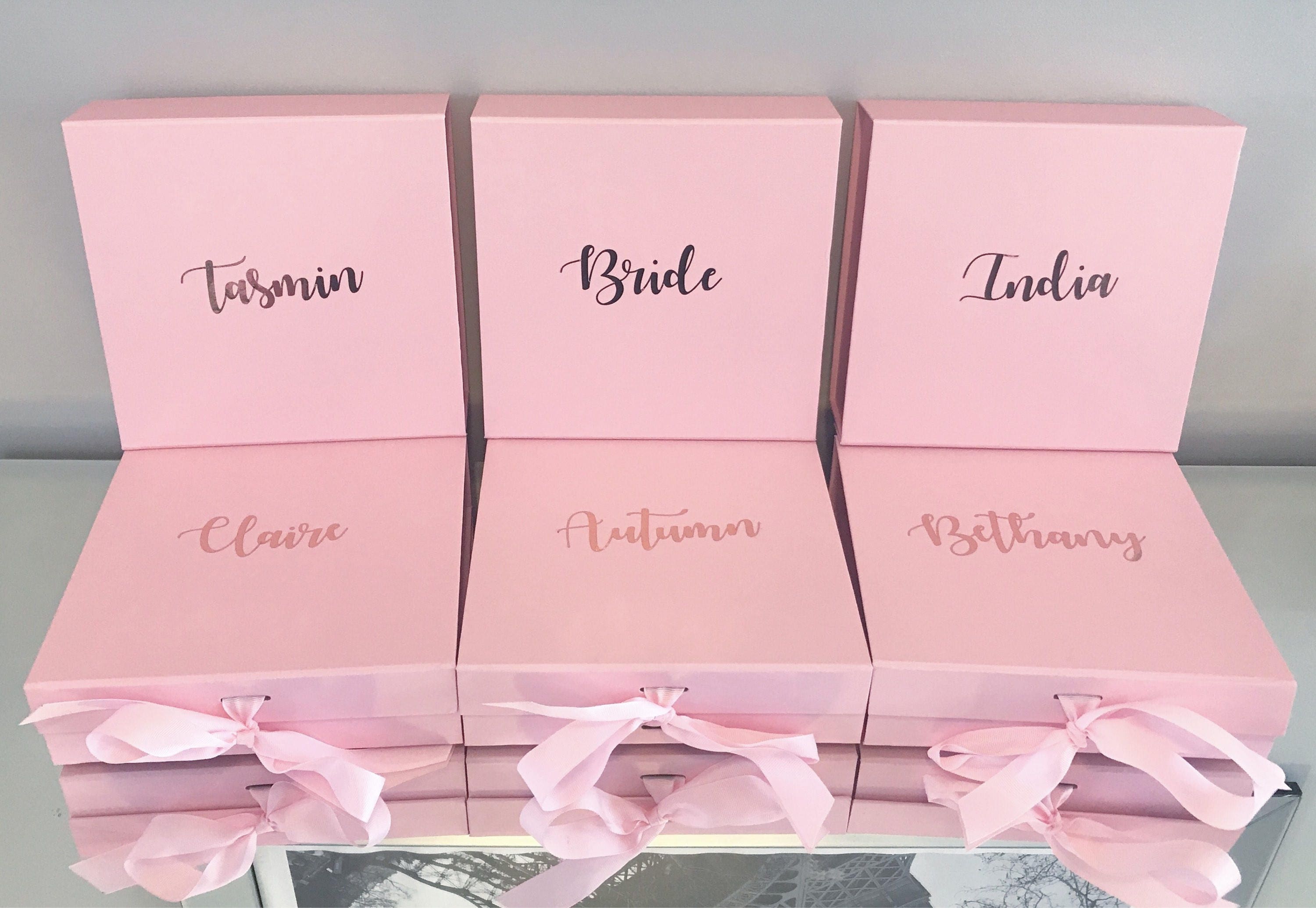 Set of 6 PERSONALISED BRIDESMAID BOX gift will you be my Etsy