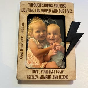 Father's Day Visor Clip or Magnetic Photo Frame | Father's Day Keepsake  Gift | Lineman Dad Visor Clip or Magnet