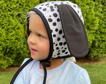 Dalmatian hat/Dalmatian costume/Dalmatian baby hat/puppy costume/puppy hat/Dalmatian baby set/puppy hat and tail/Halloween costume