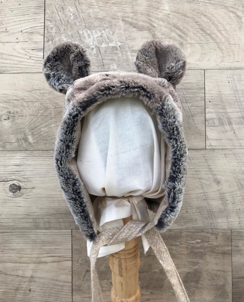 Bear hatbaby bear hatbaby bear bonnetbear bonnethat with bear earsbaby hat with bear earsbrown bear hatbrown baby bear hatminky hat