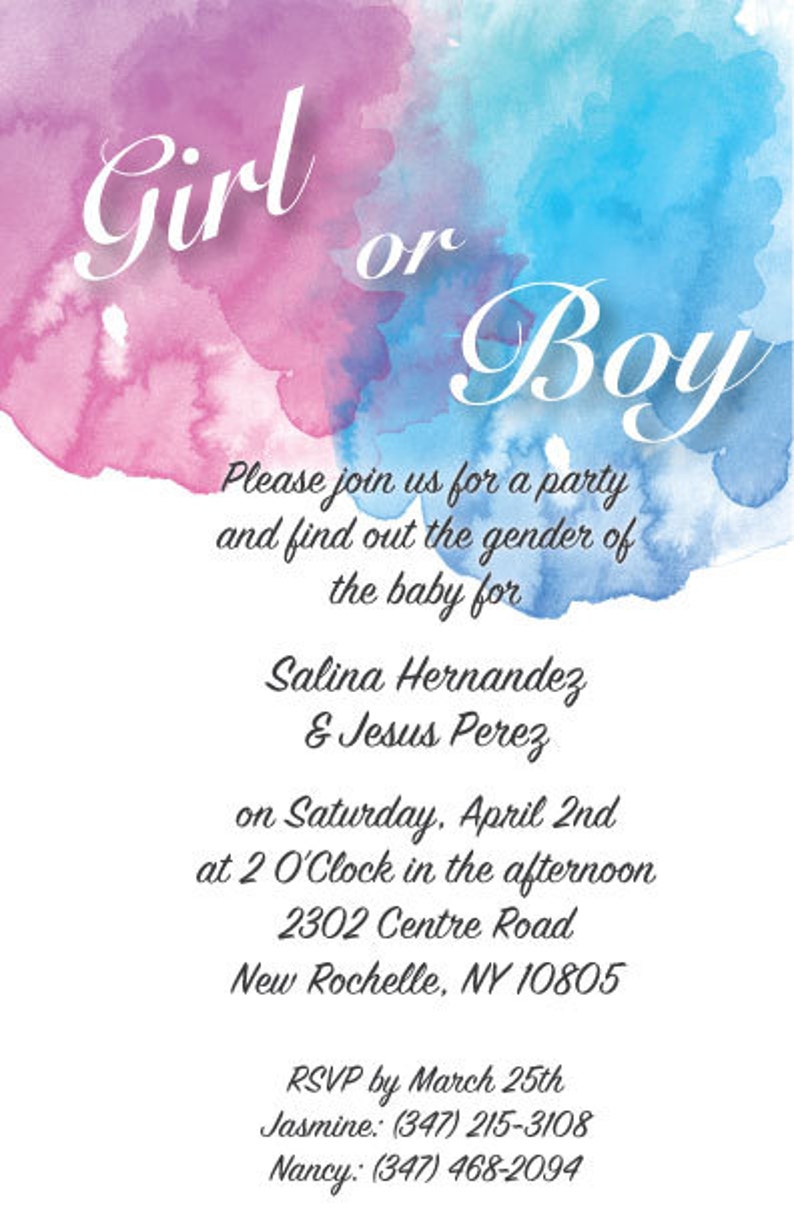 Gender Reveal Invitation Etsy