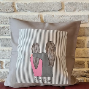 Best Friend Pillow Case-Best Friend Pillow,Decorative Cover,Home Decor - Gifts,BFF Pillow Case,Besties Pillow, Girlfriends Gift