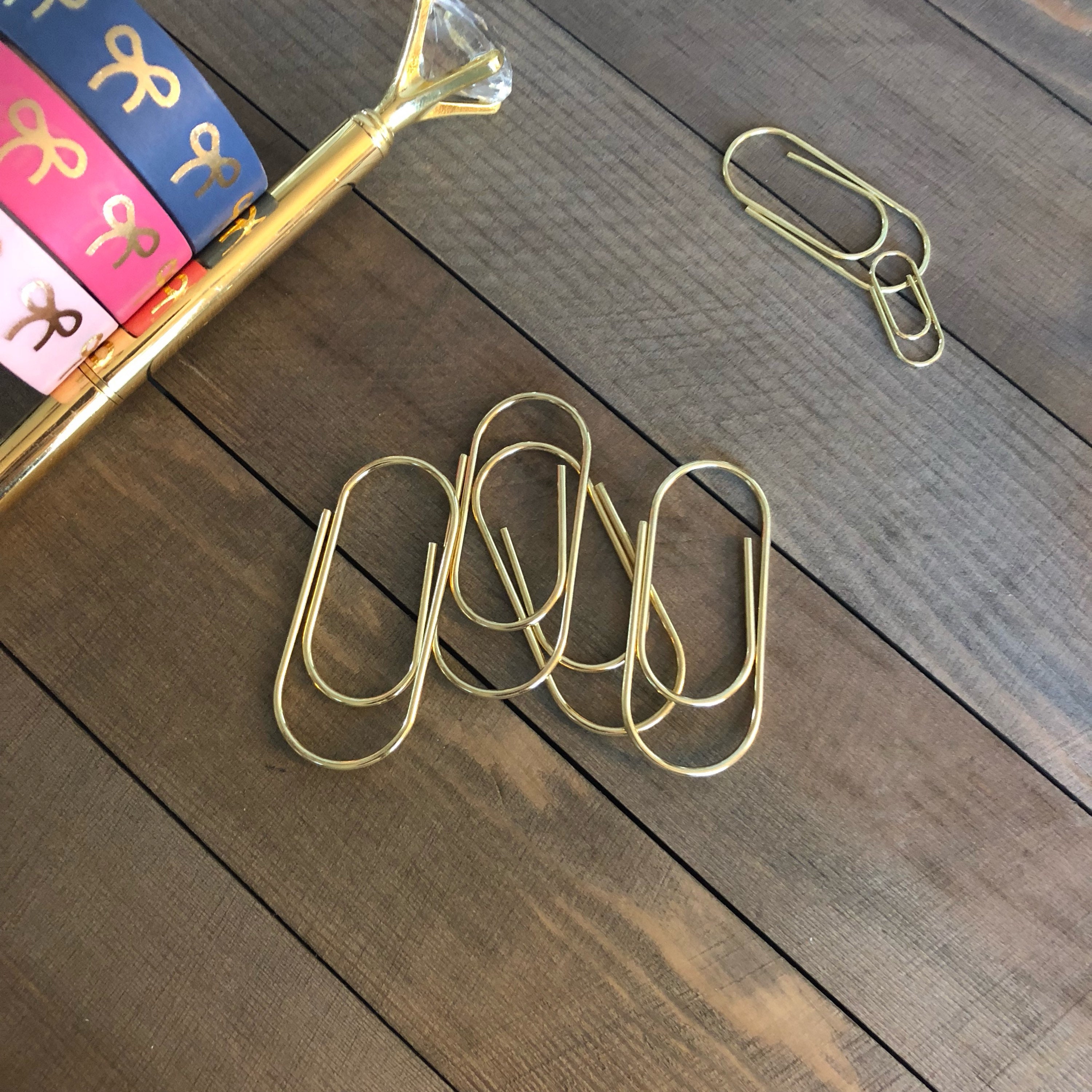Large Wide Gold Paper Clips Etsy