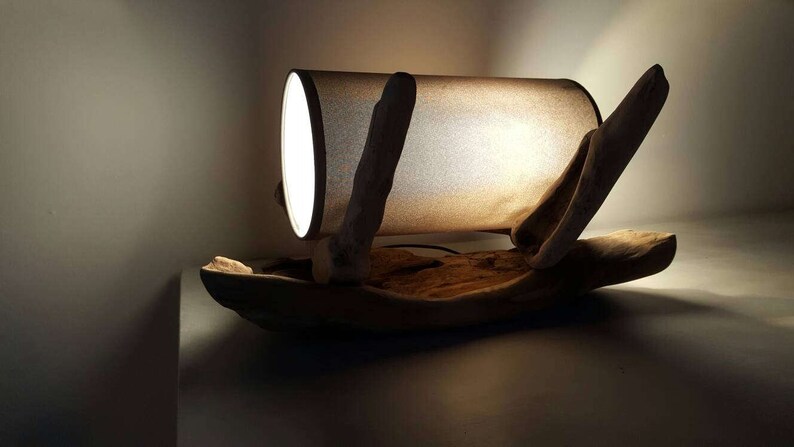 Art art Bois lampe lampe Flotté Déco Plage Poser lac décor sculpture Cylindrique Lampe Bois lampe moderne En Flotté A shtQdCorBx