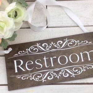 Restroom Sign-rustic Restroom Sign-wood Restroom Sign-12