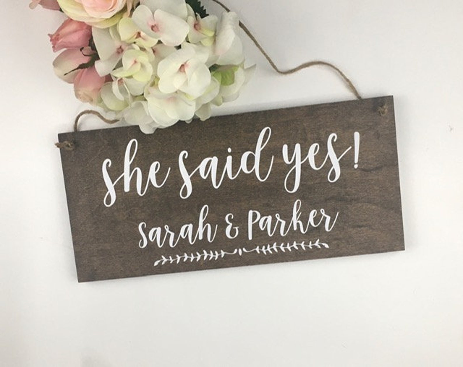 She Said Yes Sign 12x 55 Sign Rustic Wedding Etsy