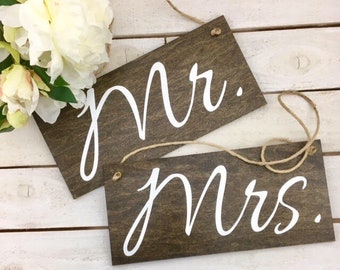 Mr and Mrs Wedding Signs-Rustic Mr and Mrs Chair Signs-Wedding Mr And Mrs Signs-Country Chic Wedding Signs-Mr And Mrs Signs