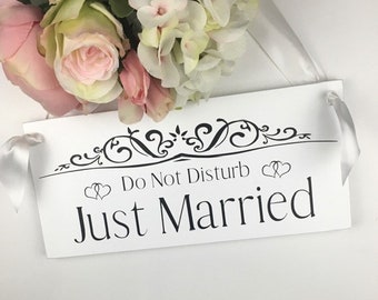 Just Married Do Not Disturb Sign-Wedding Just Married Sign-Rustic Just Married Sign-Country Chic Sign-12" x 5.5" Sign-Wedding Sign-Wood Sign