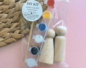 DIY Peg Doll Painting Kit Isolation Activity Kids Craft