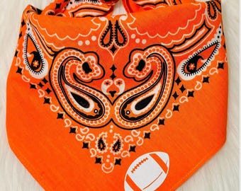 Orange Paisley Cotton Bandana-customizable - Etsy