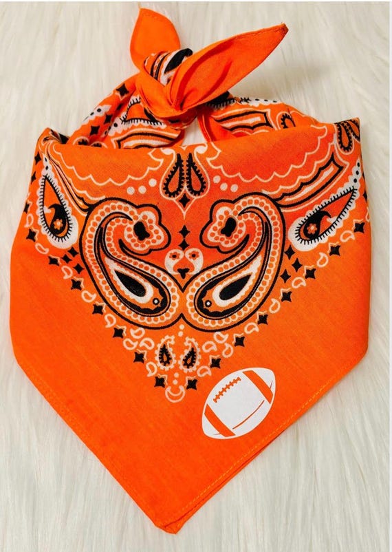Orange Paisley Cotton Bandana-customizable - Etsy