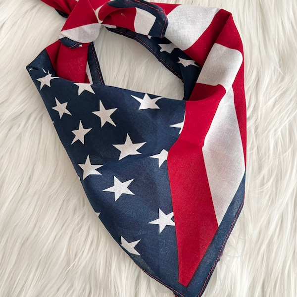 American Flag Print Bandana / Patriotic Bandana / America Bandana / USA Bandana / Patriot Bandana / United States Bandana