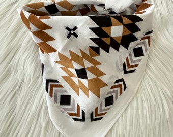 Aztec print cotton bandana-customizable