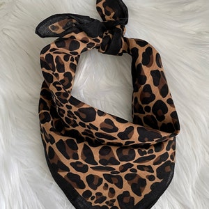 Leopard print cotton bandana- customizable