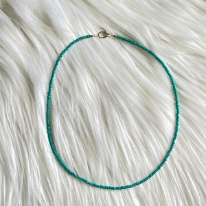 Turquoise Seed Bead Necklace/ Seed Bead Necklace/ Seed Bead Anklet/ Seed Bead Bracelet/ Turquoise / Layering Necklace