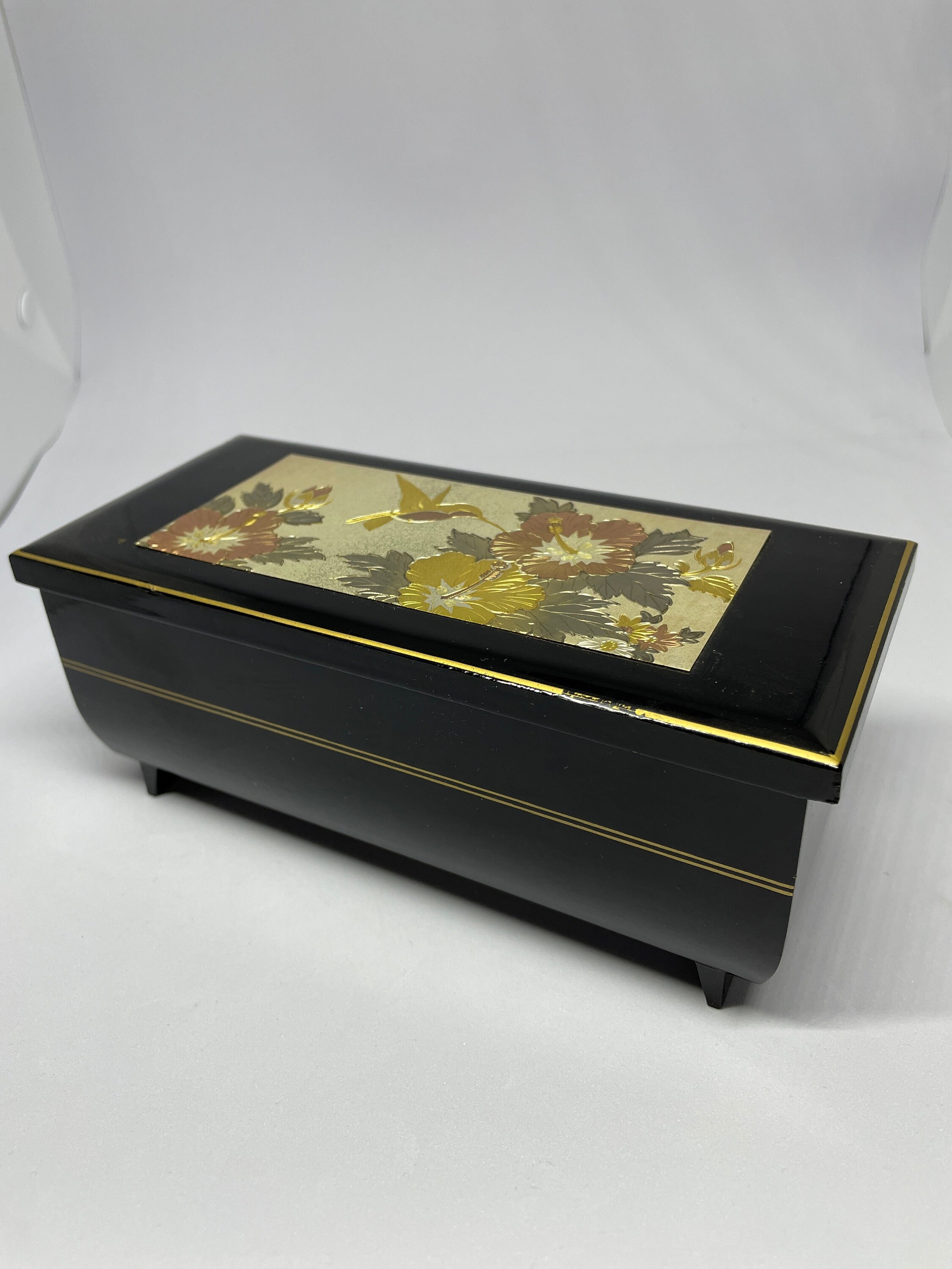 Japanese Black Lacquer Music Box - Etsy