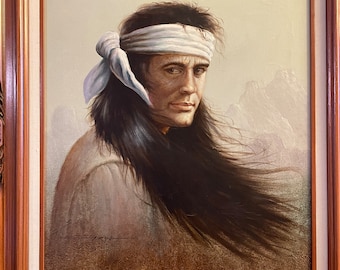 Vintage Large Z. Garcia Native Indian Oil in Canvas 1970s - Etsy