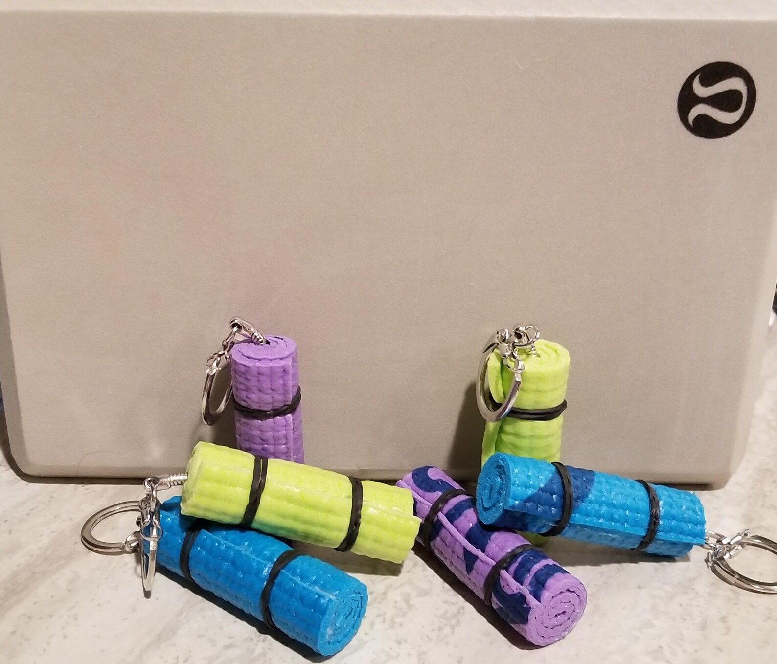 Yoga Mat Keychain Yoga Theme Goodie Bag Items Fitness Etsy