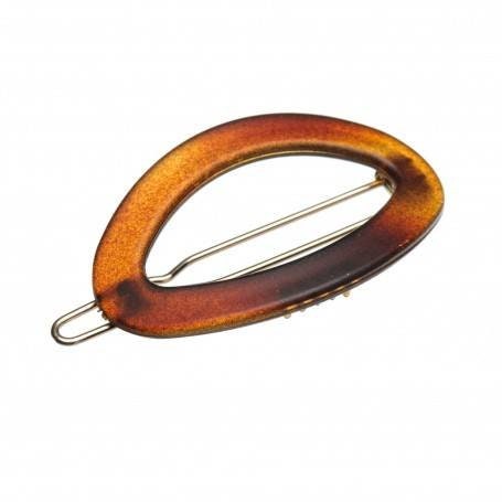 Oval Leather Barrette Cut Out Blanks With Wood Stick, Leather