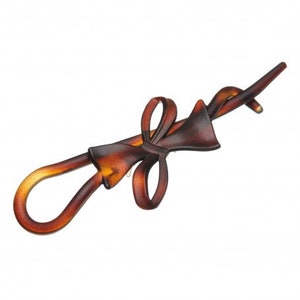 Medium size bow shape Hair pin in Brown