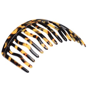 Simple Leopard Print Cellulose Acetate Hair Side combs Women Retro Hollow-out Brown Combs Fork Hairpin Hair Accessories Acrylic hair pin