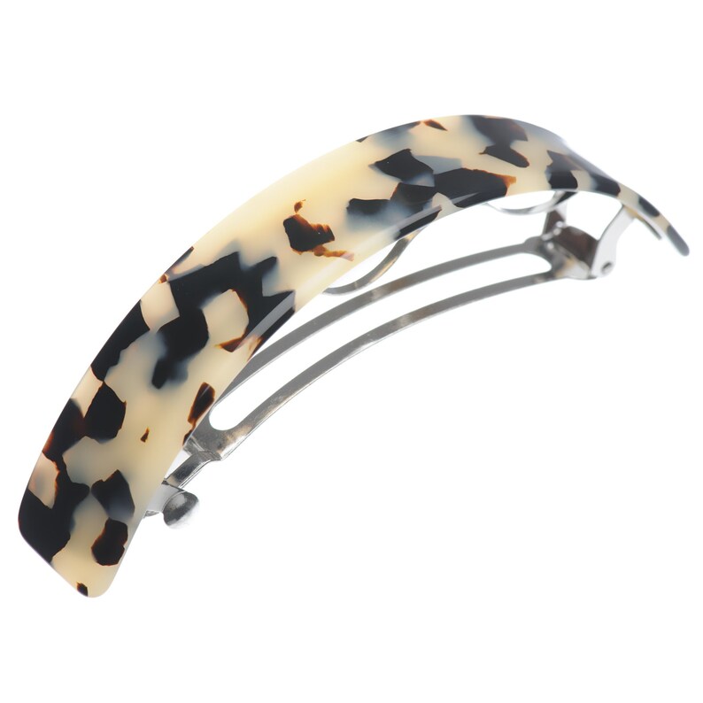 Top Quality Very large Fancy Leopard barrette Curved Rectangle Cellulose Acetate Charming French Barrette Rectangular shape hair barrette