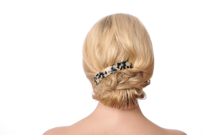 Top Quality Very large Fancy Leopard barrette Curved Rectangle Cellulose Acetate Charming French Barrette Rectangular shape hair barrette