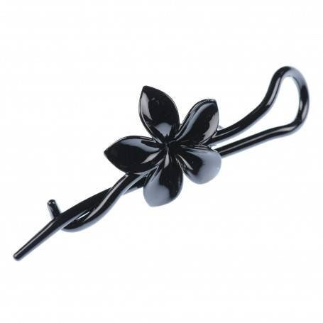 Medium size flower shape Hair pin in Black