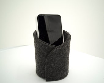 Modern Phone Stand Holder, Available in 40 Colors - Elegant Desk Phone Support, in Felt Scratch-Free