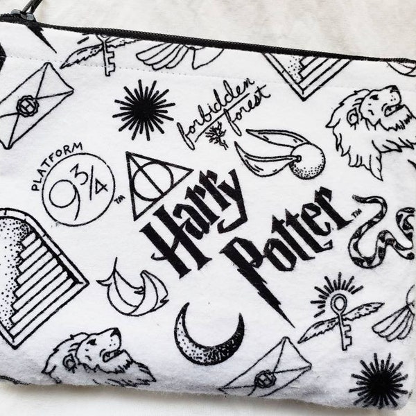 Harry Potter Icons White Makeup Bags