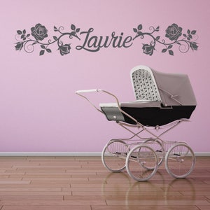 Bloemensticker met gepersonaliseerde naam