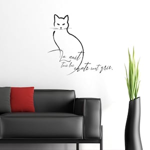 Chat – La nuit tous les chats sont gris, citation autocollant amovible