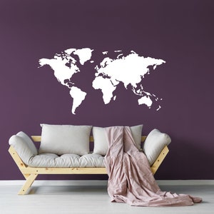 World map, world map decal, removable sticker word sticker image 1