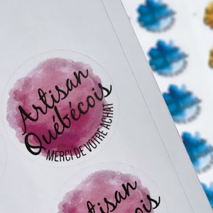 Ambachtelijke sticker uit Quebec, bedankt voor uw aankoop