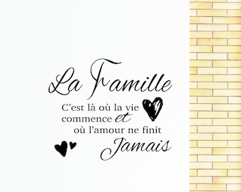 La Famille Cest La Ou La Vie Commence Et Ou Lamour Ne Finit Etsy