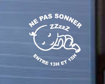 Ne Pas Sonner Bebe Fait Dodo Autocollant Pour Porte Etsy Canada