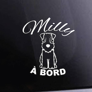 Vinyl car sticker | dog on board | personalized with dog name and breed