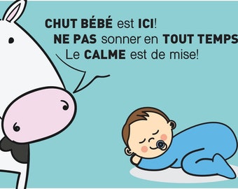 Affichette Chut Bebe Dort Pour Porte Pour Garderie Etsy France