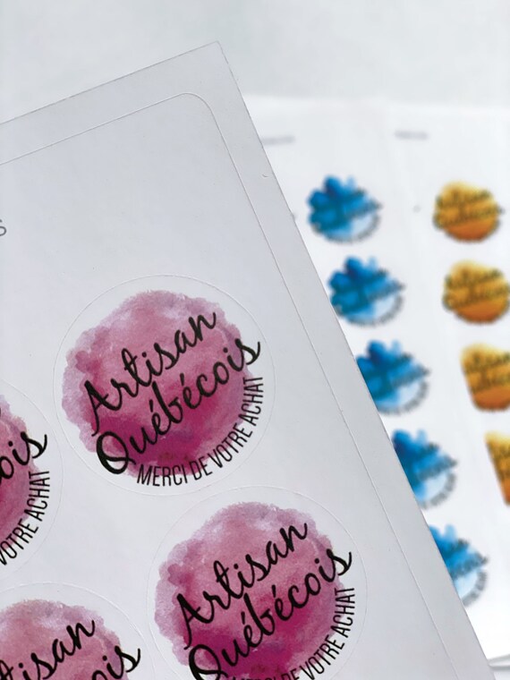 Autocollant artisan québécois merci de votre achat