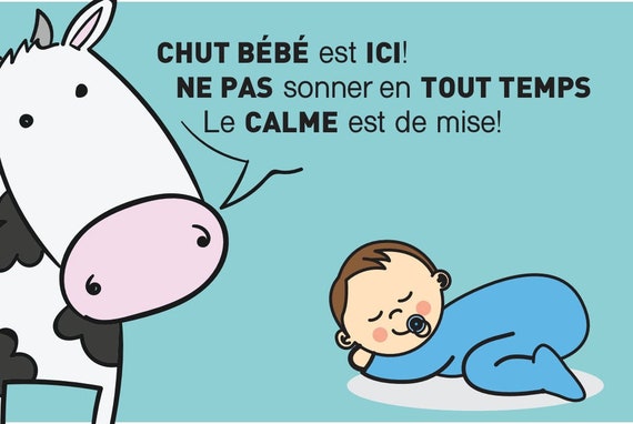 Affichette Chut Bebe Dort Pour Porte Pour Garderie Etsy